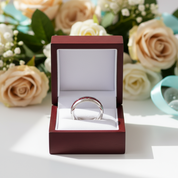 Elegant Garnet Diamond Alternative Titanium Wedding Band