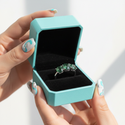 Undying Ever After- Three Stones Natural Moss Agate Ring