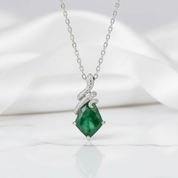 Evergreen Promise- Snake Natural Moss Agate Pendant Necklace