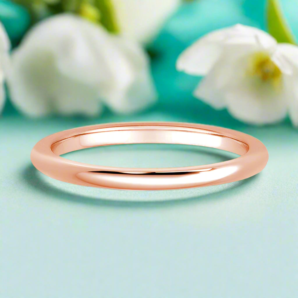 Simple 1.5mm Rose Gold Wedding Band-Evani Naomi Jewelry