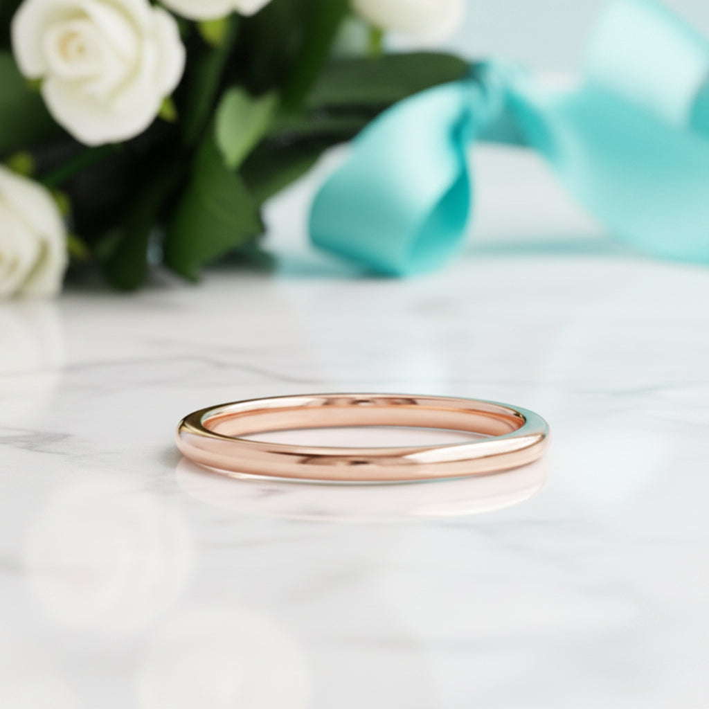 Simple 1.5mm Rose Gold Wedding Band-Evani Jewelry