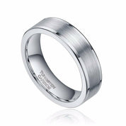 Simple Brushed Unisex Tungsten Wedding Band-Evani Naomi Jewelry