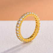 Simple Eternity Oval Cut Yellow Gold Wedding Band-Evani Naomi Jewelry