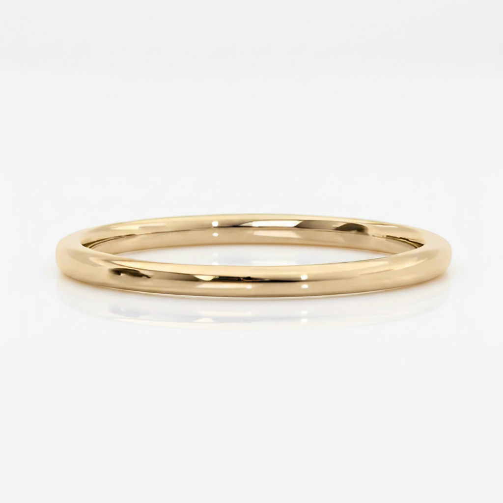 Simple Glossy Yellow Gold Wedding Band - Evani Naomi Jewelry
