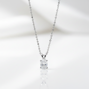 Simple Oval-cut 1.0 ct Diamond Option Clavicle Necklace