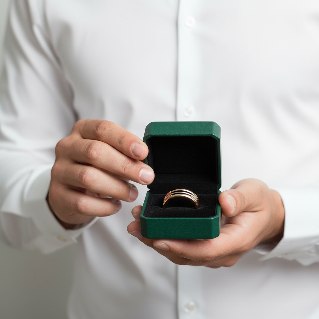 Simple Round 3 Layers Wedding Band Set - Evani Naomi Jewelry