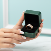 Simple Round 3 Layers Wedding Band Set - Evani Naomi Jewelry