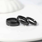 Simple Unisex Black Domed Titanium Wedding Band-Evani Naomi Jewelry