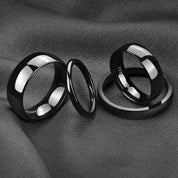 Simple Unisex Black Domed Titanium Wedding Band-Evani Naomi Jewelry