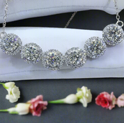 Six Round Diamond Halo Pendant Necklace-Evani Naomi Jewelry