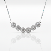 Six Round Diamond OptionHalo Pendant Necklace