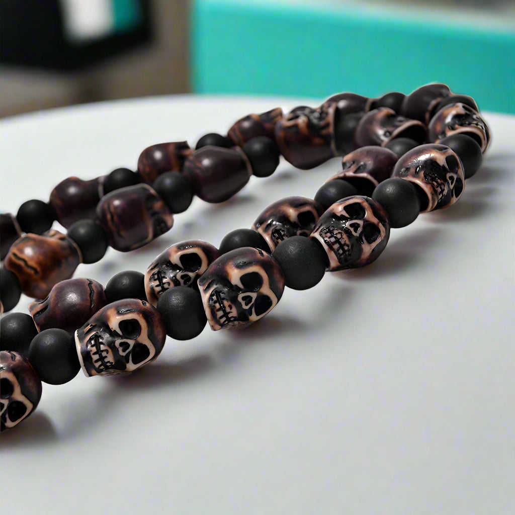 Skull Beaded Punk Necklace-Evani Naomi Jewelry