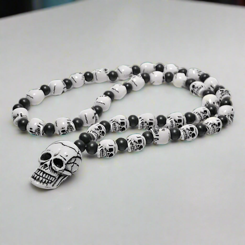 Skull Beaded Punk Necklace-Evani Naomi Jewelry