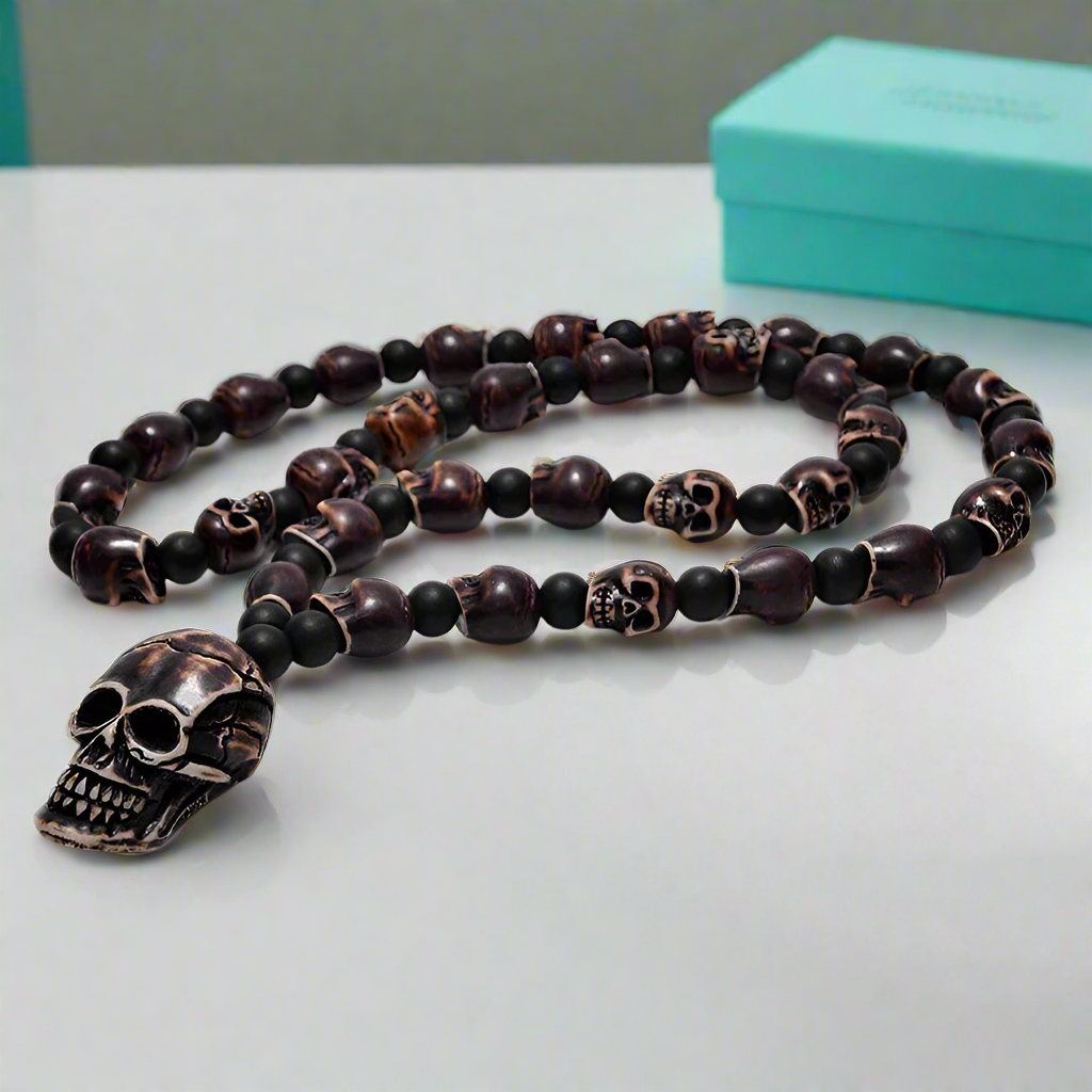 Skull Beaded Punk Necklace-Evani Naomi Jewelry