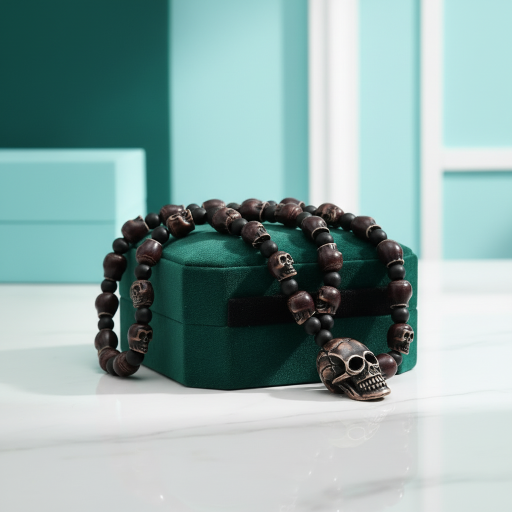 Skull Beaded Punk Necklace - Evani Naomi Jewelry