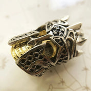 Skull Knight Two-Toned Charm Pendant-Evani Naomi Jewelry