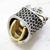 Skull Knight Two-Toned Charm Pendant-Evani Naomi Jewelry