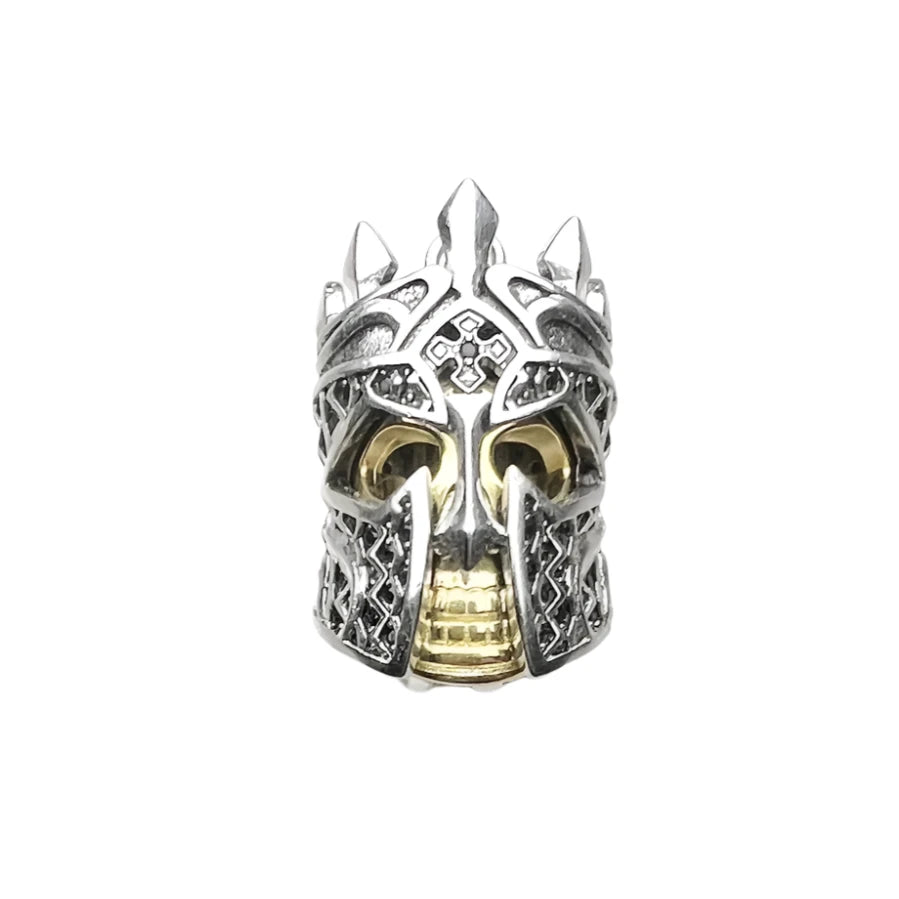 Skull Knight Two-Toned Charm Pendant-Evani Jewelry