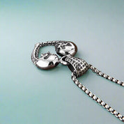 Skull and Skeleton Heart-Shaped Pendant Punk Necklace-Evani Naomi Jewelry