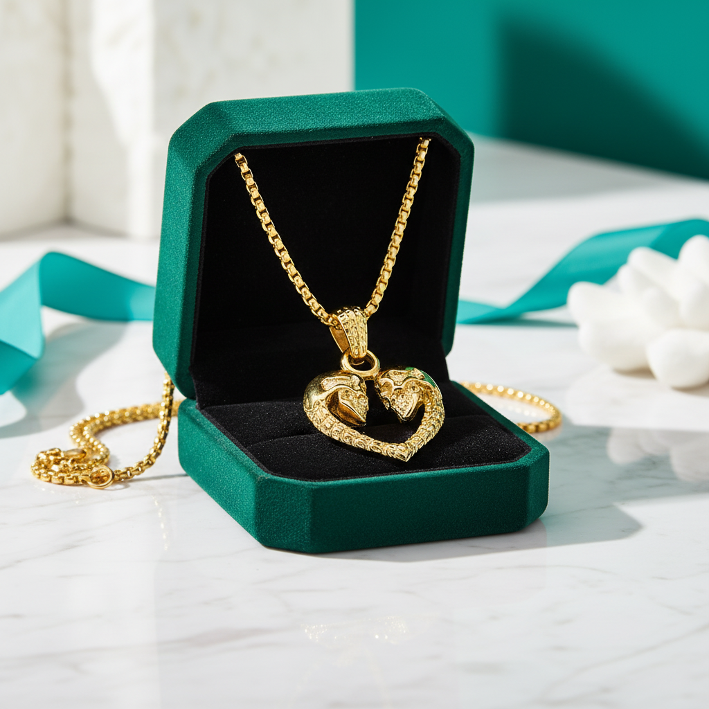 Skull and Skeleton Heart-Shaped Pendant Punk Necklace - Evani Naomi Jewelry