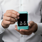 Snake Tourmaline Birthstone Hinged Stud Earrings