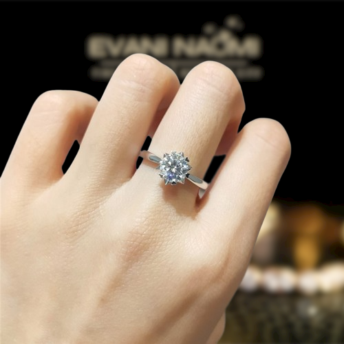 Snowflake White Gold Engagement Ring with 1.0ct Diamond-Evani Jewelry