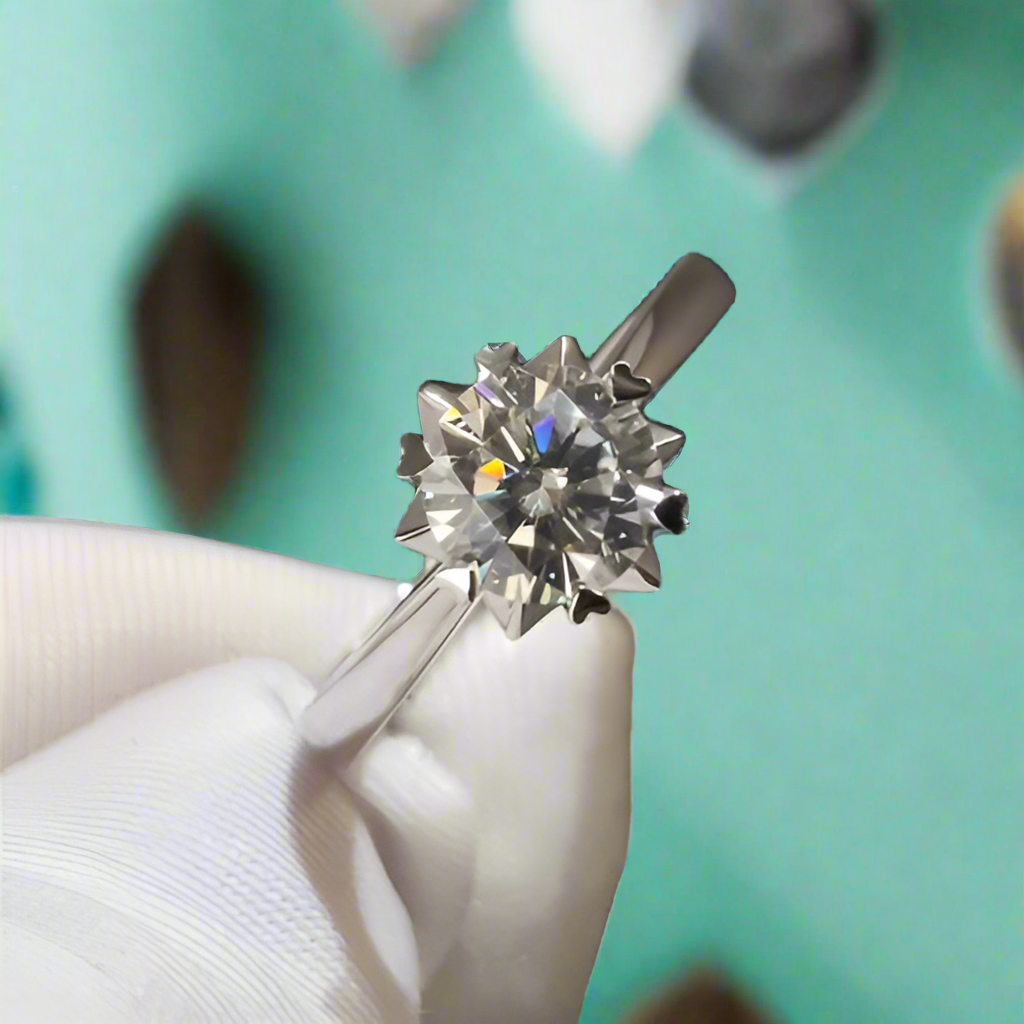 Snowflake White Gold Engagement Ring with 1.0ct Diamond-Evani Jewelry