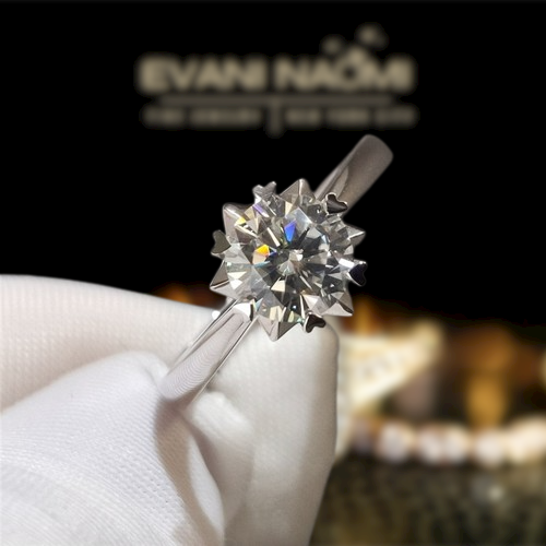 Snowflake White Gold Engagement Ring with 1.0ct Diamond-Evani Jewelry
