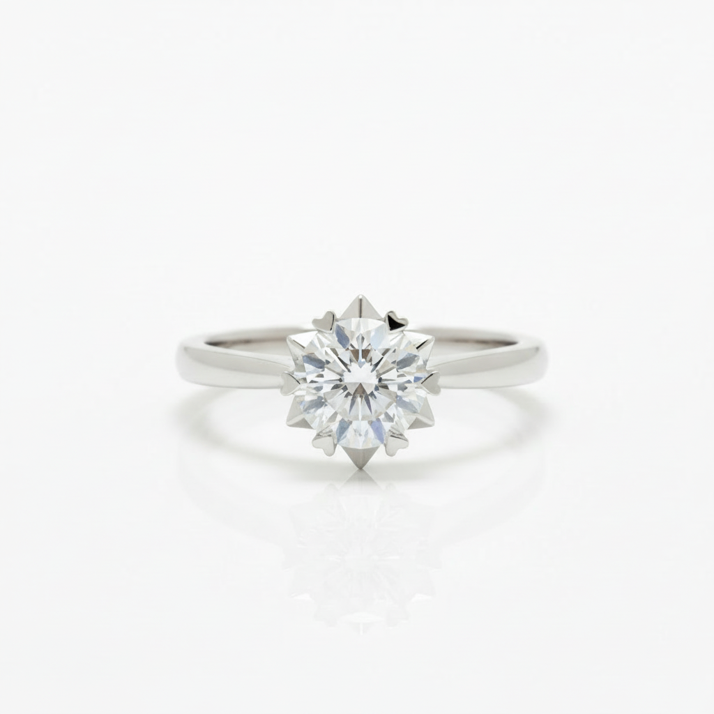 Snowflake White Gold Engagement Ring with 1.0ct Diamond