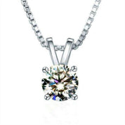 Solid 18K Gold 5.0 Ct Round Diamond Necklace-Evani Naomi Jewelry