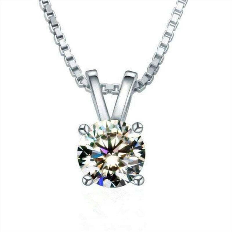 Solid 18K Gold 5.0 Ct Round Diamond Necklace-Evani Naomi Jewelry