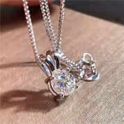 Solid 18K Gold 5.0 Ct Round Diamond Necklace-Evani Naomi Jewelry