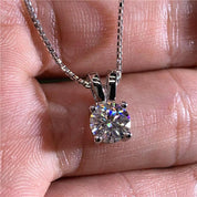 Solid 18K Gold 5.0 Ct Round Diamond Necklace-Evani Naomi Jewelry
