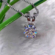 Solid 18K Gold 5.0 Ct Round Diamond Necklace-Evani Naomi Jewelry
