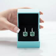 Soul Mate- Natural Octagon Cut Moss Agate Earrings