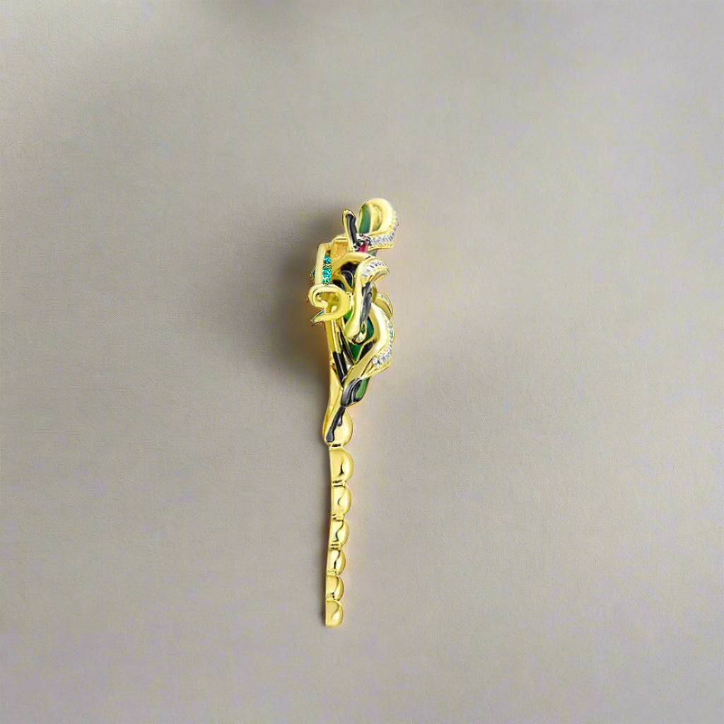 Sparkling Green Enamel Dragonfly Brooch-Evani Naomi Jewelry