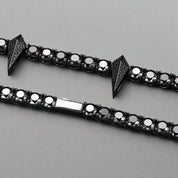 Spiked Tennis Link Necklace with Certified Black Diamond-Evani Naomi Jewelry