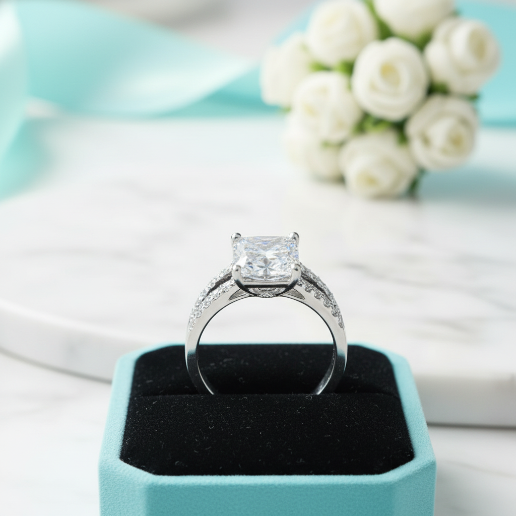 Split Shank 2.00 ct Princess-cut Diamond Engagement Ring-Evani Jewelry