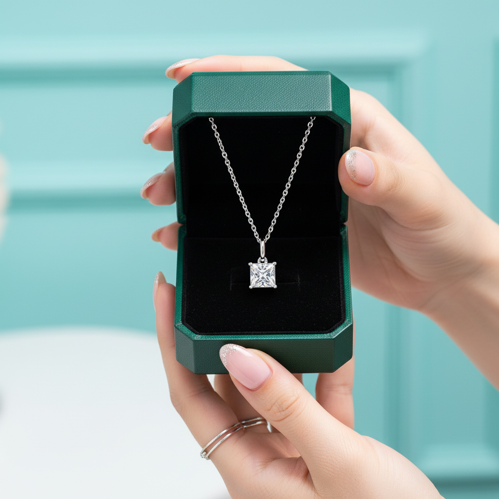 Square-cut 1.0 ct Diamond OptionJewelry Set