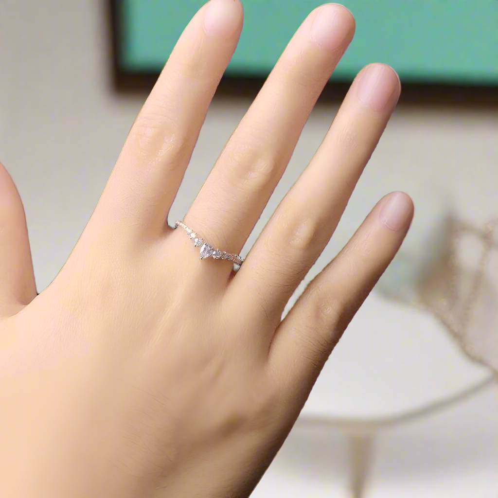 Stackable 14K Rose Gold Diamond Wedding Band-Evani Naomi Jewelry