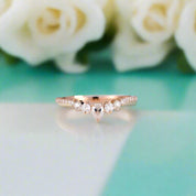 Stackable 14K Rose Gold Diamond Wedding Band-Evani Naomi Jewelry