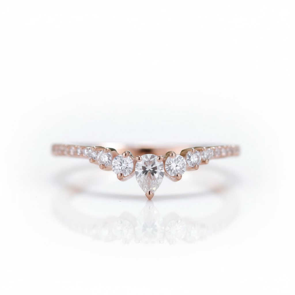 Stackable 14K Rose Gold Diamond OptionWedding Band - Evani Naomi Jewelry