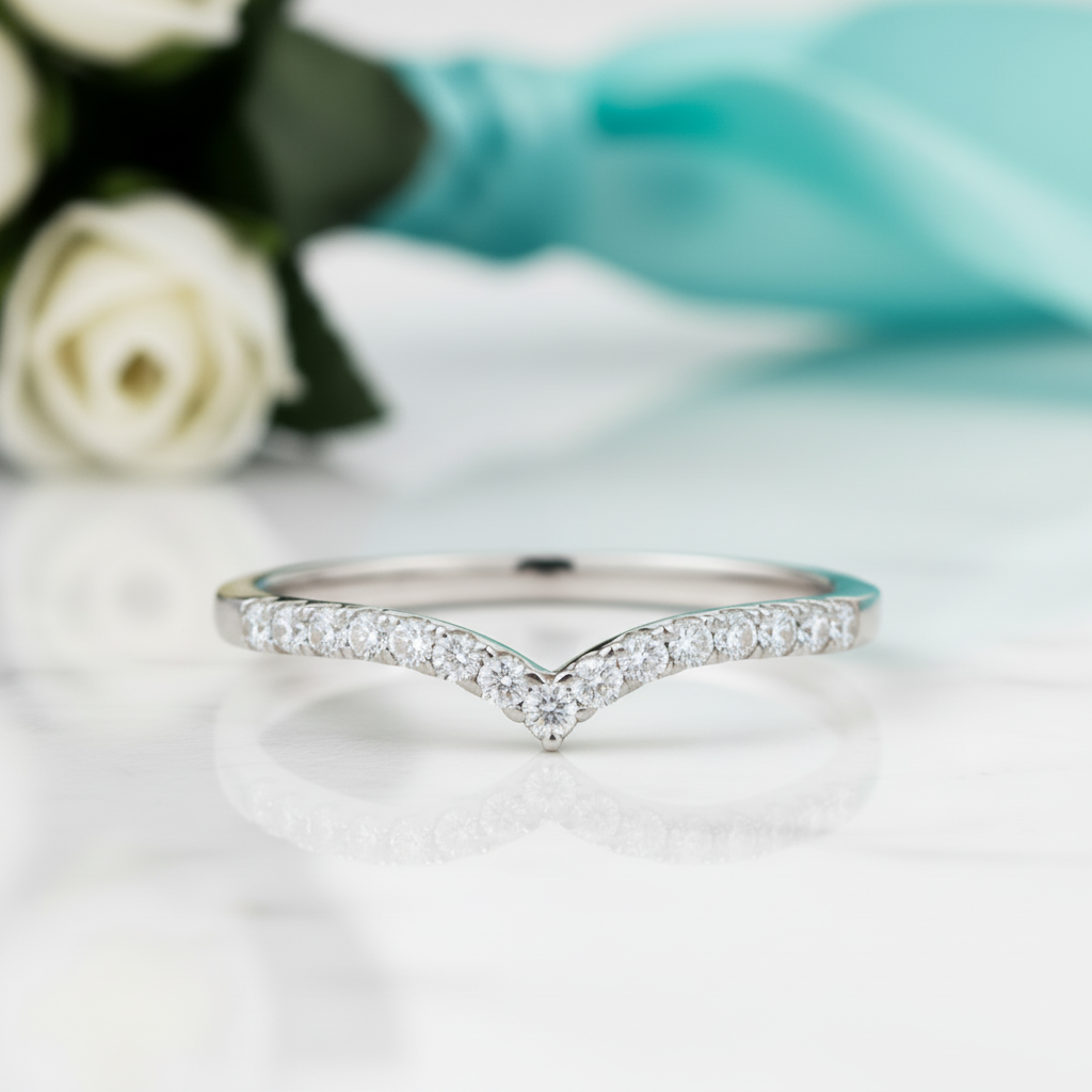 Stackable 14K Solid Gold Diamond Wedding Band-Evani Jewelry
