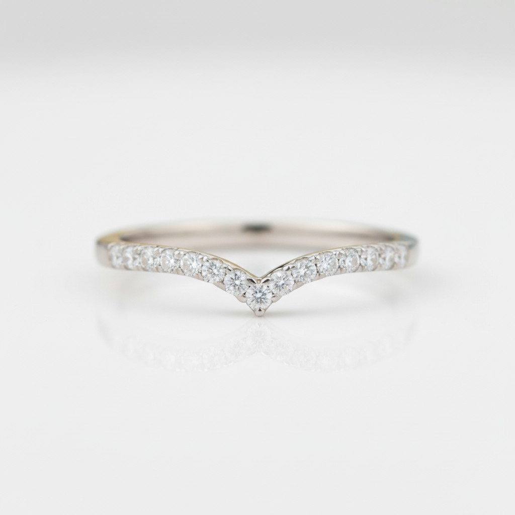Stackable 14K Solid Gold Diamond OptionWedding Band - Evani Naomi Jewelry