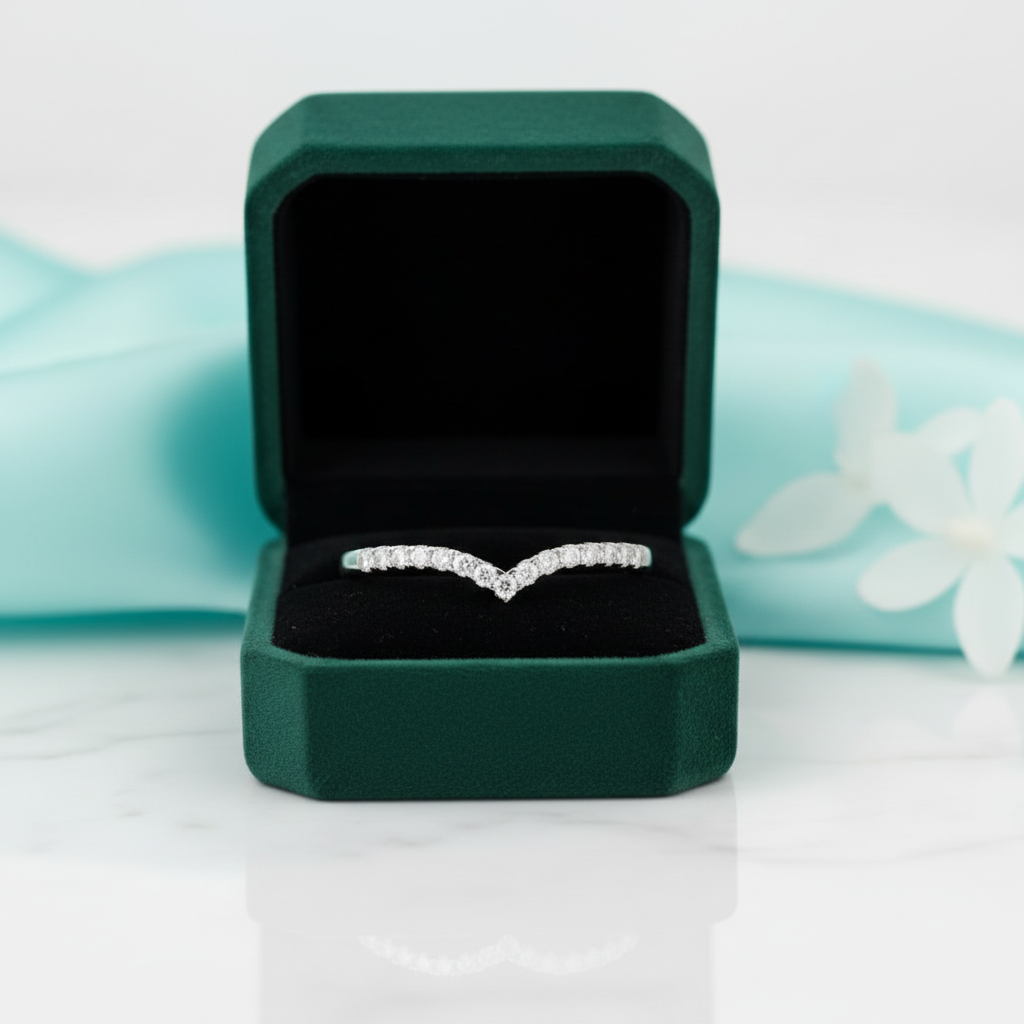 Stackable 14K Solid Gold Diamond OptionWedding Band - Evani Naomi Jewelry