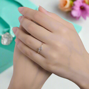 Stackable 14k Rose Gold Round Cut Diamond Wedding Band-Evani Naomi Jewelry