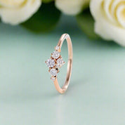 Stackable 14k Rose Gold Round Cut Diamond Wedding Band-Evani Naomi Jewelry