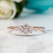 Stackable 14k Rose Gold Round Cut Diamond OptionWedding Band - Evani Naomi Jewelry