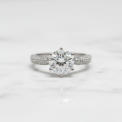 Star Queen White Gold Engagement Ring with 2.0ct Diamond Option