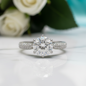 Star Queen White Gold Engagement Ring with 2.0ct Diamond Option
